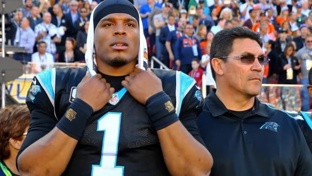 Cam Newton and Ron Rivera 